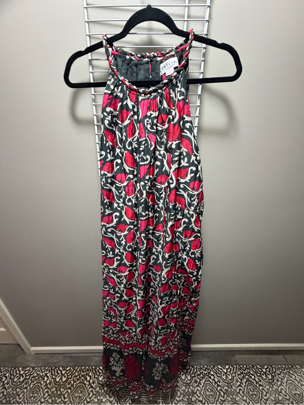 Velvet by Graham & Spencer Ghita Silk Cotton Halter Maxi Dress NWT XL $299 - Picture 8 of 10